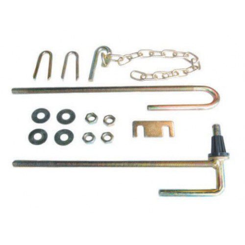 400mm Field Gate Hinges Set with  Spring Security Staple Fastener Gold Zn