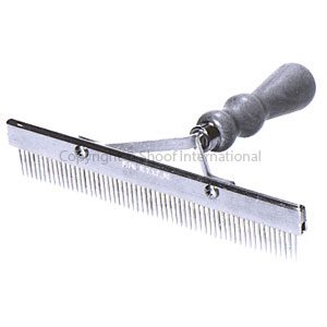 Grooming Comb T 9in natural handle