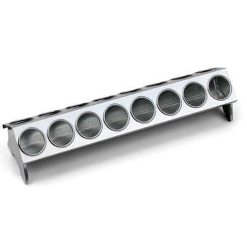 Galvanised Feed Trough with Holes Chicks – 16 Hole