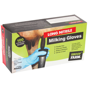 Milking Gloves Long Nitrile Large/100