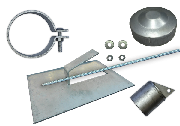 100NB x 40NB Fitting Kit with rod for steel strainer post