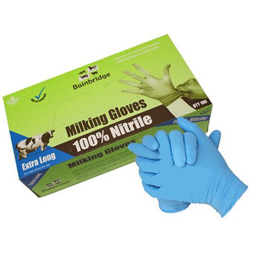 Milking Gloves Long Nitrile Medium