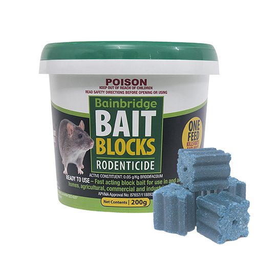 Rodent Bait Blocks (Brodifacoum 0.05g/kg) – 200g