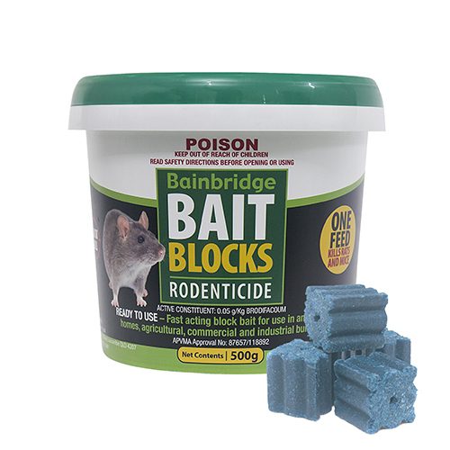 Rodent Bait Blocks (Brodifacoum 0.05g/kg) – 500g