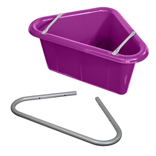 Plastic Corner Feed Tub with Bracket – Purple