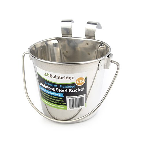 Stainless Steel Bucket – Flat Sided (1.15 Litre)